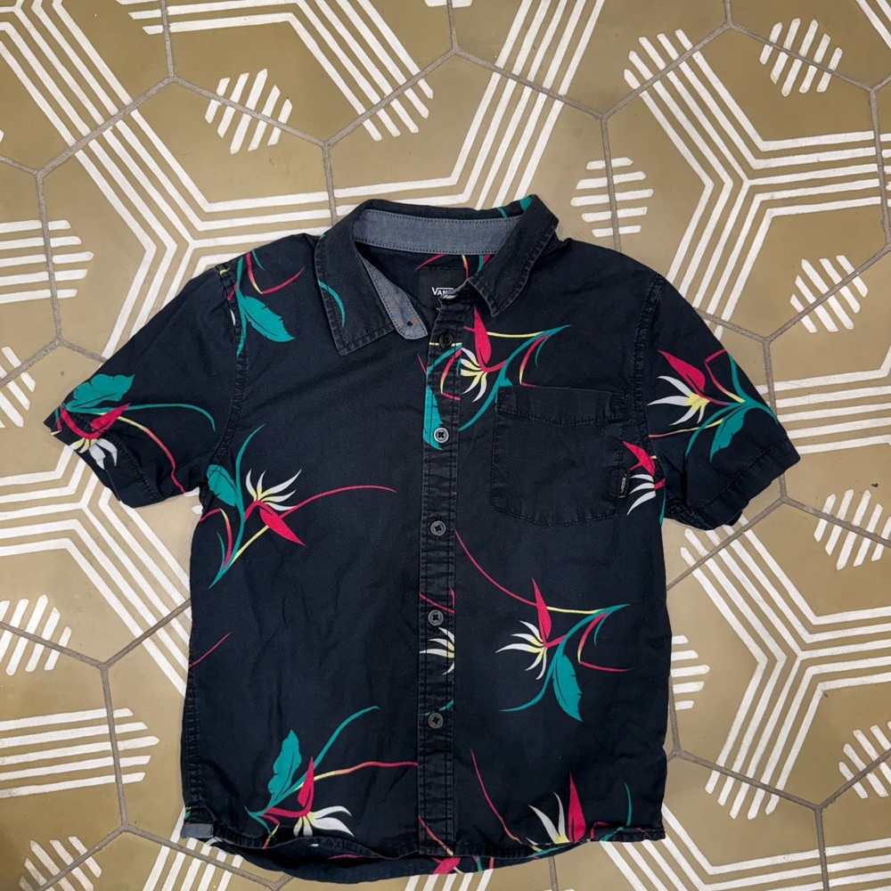Vans Aloha Shirt with Floral Accents | Size 7
